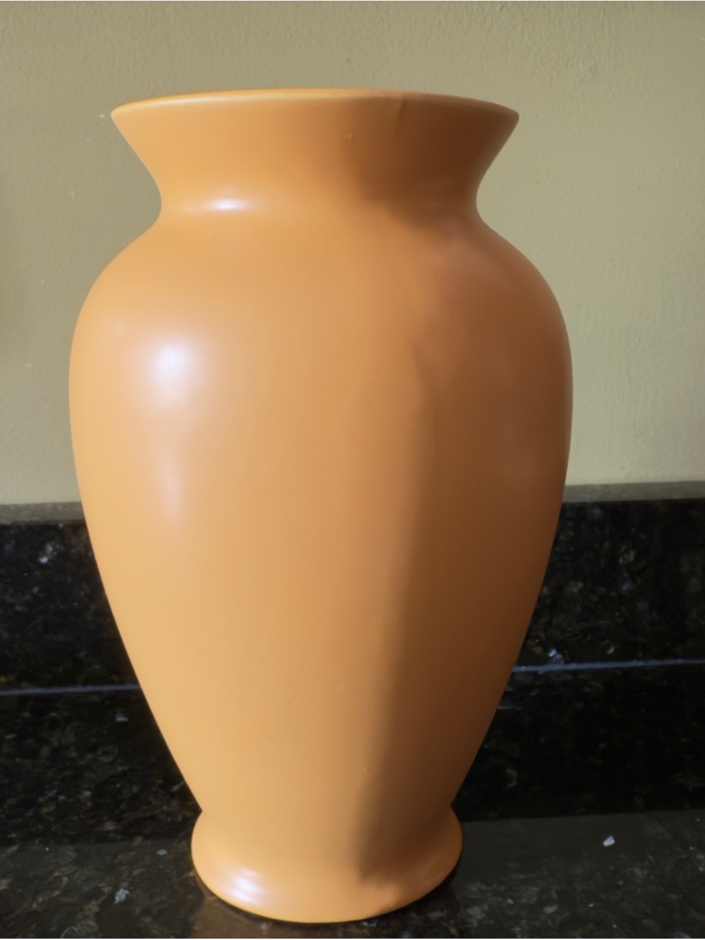 Vintage ENO Ceramic Vase Smooth Flat Orange Minimalist MCM Germany Retro